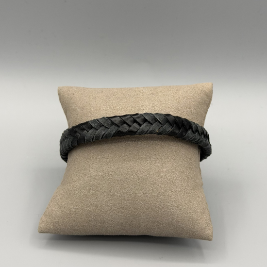 LEATHER&STEEL LUPO-ZW HERENARMBAND ZWART LEER LUPO