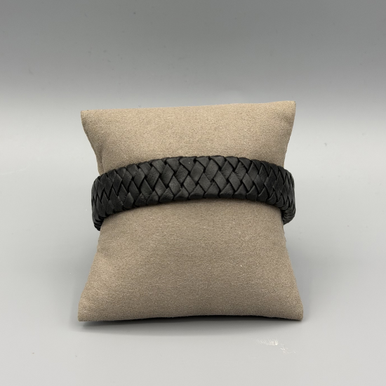 LEATHER&STEEL CRUX-ZW HERENARMBAND ZWART LEER CRUX