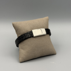 LEATHER&STEEL SERA-ZW HERENARMBAND ZWART LEER SERA