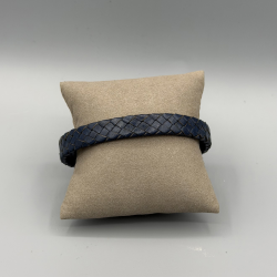 LEATHER&STEEL SERA-BL HERENARMBAND BLAUW LEER SERA
