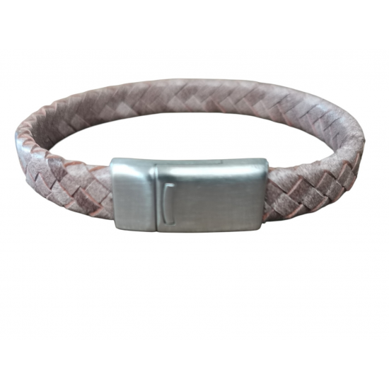 LEATHER&STEEL SERA-ECRU HERENARMBAND ECRU LEER SERA