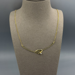 14k Geelgouden Choker Collier met Zirkonia