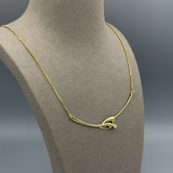 14k Geelgouden Choker Collier met Zirkonia