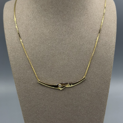 14k Geelgouden Choker Collier met Diamant (0.05ct)