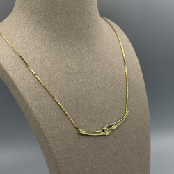 14k Geelgouden Choker Collier met Diamant (0.05ct)