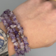 3-Rijige Amethist Armband met Zilveren Karabijnsluiting