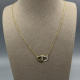 Gouden Collier met In elkaar Gevlochten Harten en Diamant