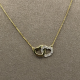 Gouden Collier met In elkaar Gevlochten Harten en Diamant