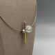 Stalen Spiraal Collier met Geometrische Hanger (18k Goud, Messing & Zirkonia)