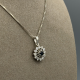 Zilveren Ketting met Saffier en Zirkonia Hanger