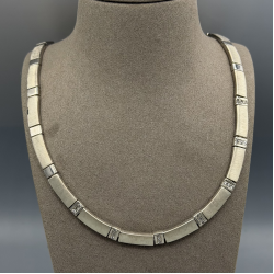 Zilveren Choker Collier met Zirkonia