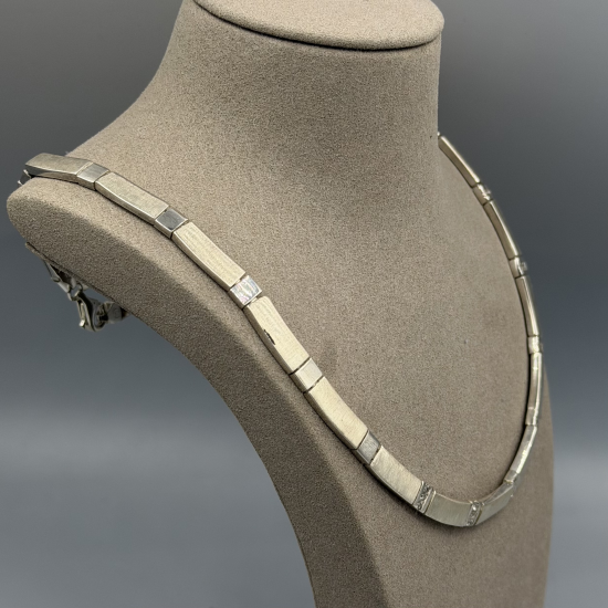 Zilveren Choker Collier met Zirkonia