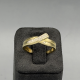 Gouden Ring met Kruisend Diamant Accent