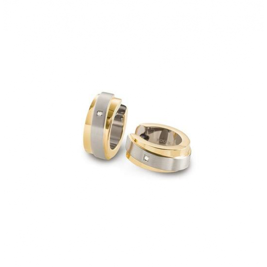 BOCCIA 0560-07 BICOLOR TITANIUM OORRINGEN MET DIAMANT