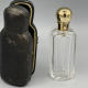 Antiek Glazen Parfumflesje met 14K Gouden Dop â?" incl. Reisetui