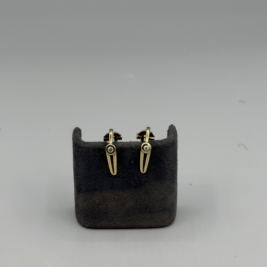 14K Gouden Oorclips met Diamant