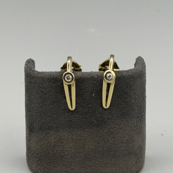 14K Gouden Oorclips met Diamant