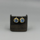 14K Gouden Oorbellen met Blauwe Synthetische Steen