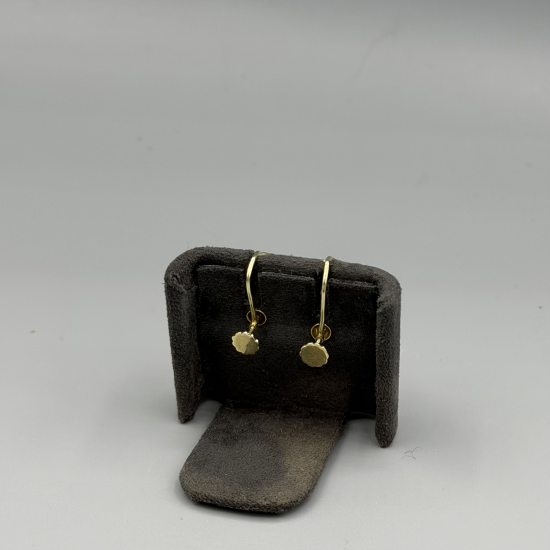 14K Gouden Oorbellen met Blauwe Synthetische Steen