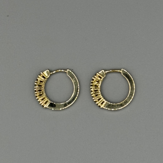 14K Gouden Klapoorringen met Saffier, Smaragd en Robijn14K