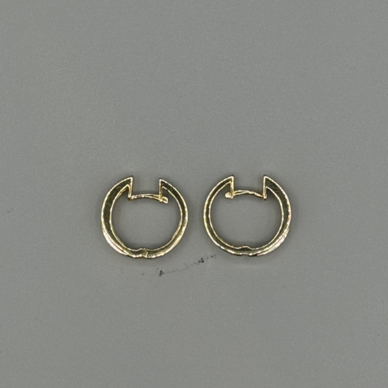 14K Bicolor Gouden Klapoorringen met Diamant (0.18ct)