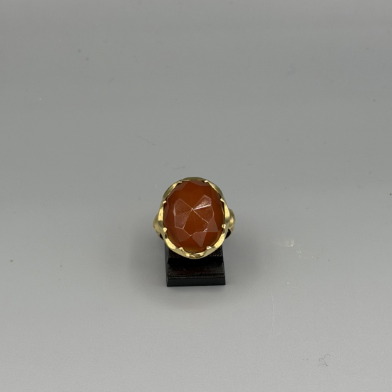 14K Gouden Ring met Facetgeslepen Carneool