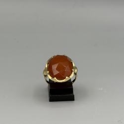 14K Gouden Ring met Facetgeslepen Carneool