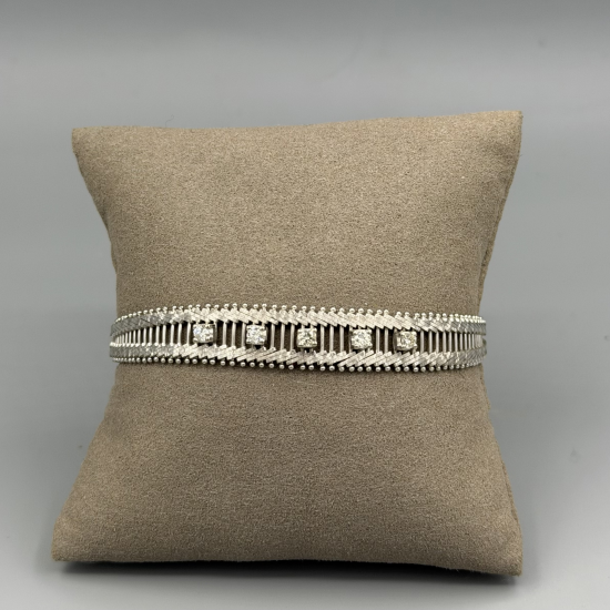 Witgouden Schakelarmband met Diamant