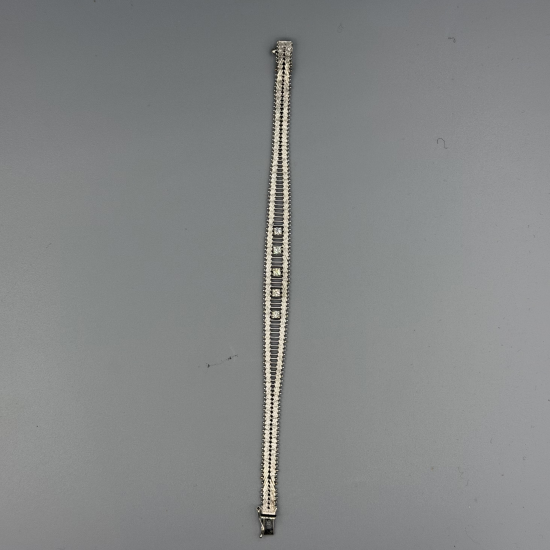 Witgouden Schakelarmband met Diamant