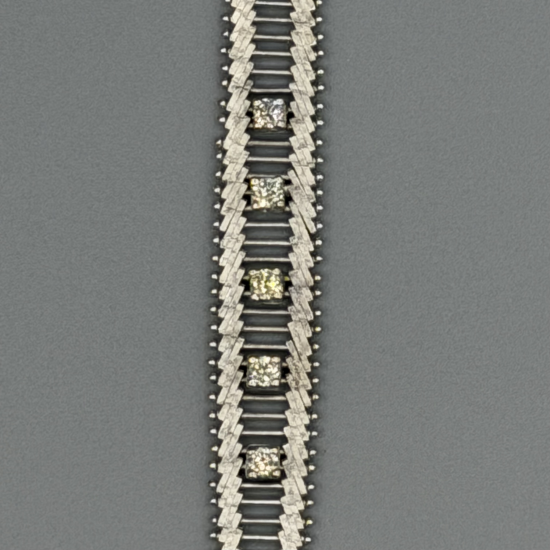 Witgouden Schakelarmband met Diamant
