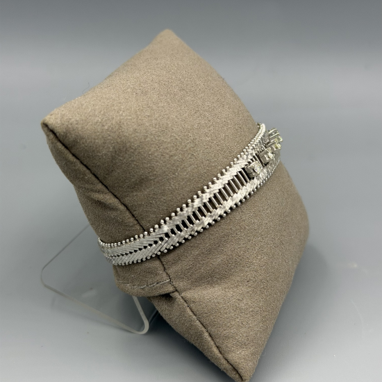 Witgouden Schakelarmband met Diamant