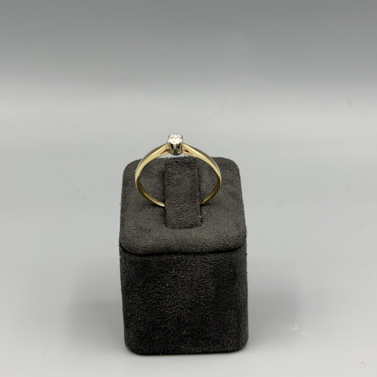 14k Gouden Solitair Ring met 0.10 ct Diamant