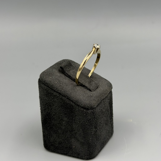 14k Gouden Solitair Ring met 0.10 ct Diamant