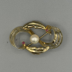 Vintage 14k Gouden Broche met Cultivé Parel en Robijn