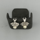 Zilveren Oorclips met Zirkonia en Imitatieparel â?" 15.5 mm