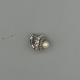 Zilveren Oorclips met Zirkonia en Imitatieparel â?" 15.5 mm