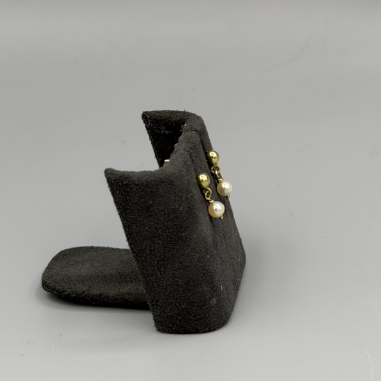14k Gouden Parelhangers / Oorstekers met Cultivé Parels