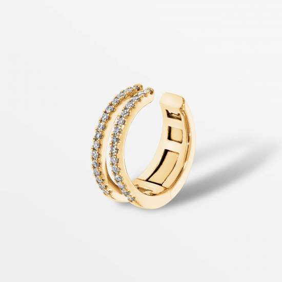 CULET JEWELLERY GCJ1157 18K GOUDEN EARCUFF MET NATUURLIJKE DIAMANT DOUBLE WRAP