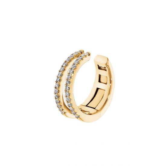 CULET JEWELLERY GCJ1157 18K GOUDEN EARCUFF MET NATUURLIJKE DIAMANT DOUBLE WRAP
