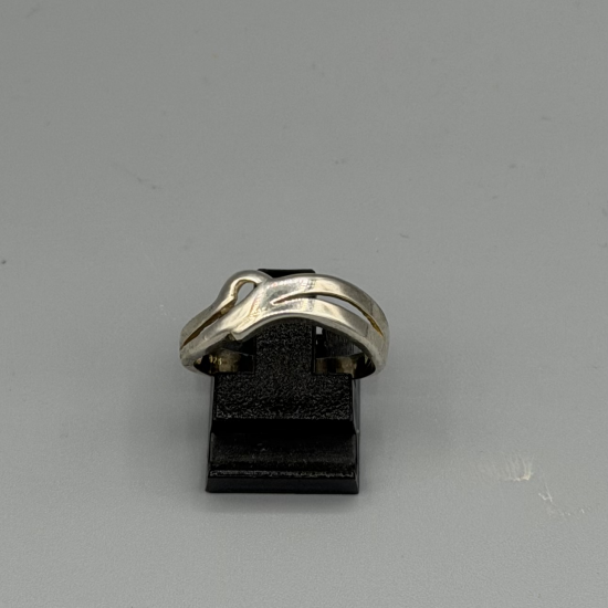 Zilveren Ring met Organisch Wave Design
