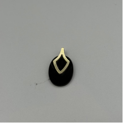 14k Gouden Hanger met Zwarte OnYX ƒ?" Modern & Elegant