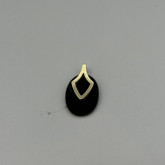 14k Gouden Hanger met Zwarte OnYX ƒ?" Modern & Elegant