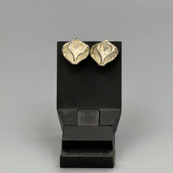 Zilveren Oorknopjes met Organisch Bloem/Blad Design (8.5 mm)