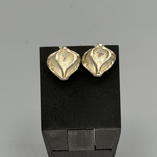 Zilveren Oorknopjes met Organisch Bloem/Blad Design (8.5 mm)