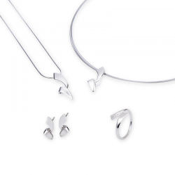 GALA DESIGN J0161 ZILVEREN COLLIER MET HANGER ZIRKONIA FLORENCE