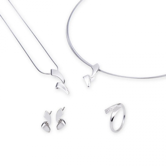 GALA DESIGN J0161 ZILVEREN COLLIER MET HANGER ZIRKONIA FLORENCE