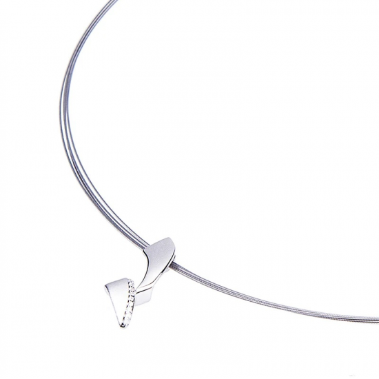 GALA DESIGN J0160 STALEN COLLIER MET ZILVEREN HANGER ZIRKONIA FLORENCE