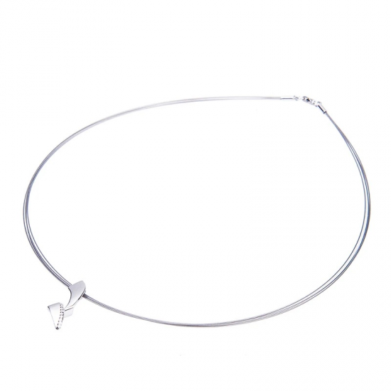 GALA DESIGN J0160 STALEN COLLIER MET ZILVEREN HANGER ZIRKONIA FLORENCE