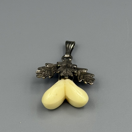 Zilveren Hanger met Eikenblad & Been (Eikels)