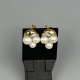Gouden Oorstekers met Cultivé Parels & Diamant